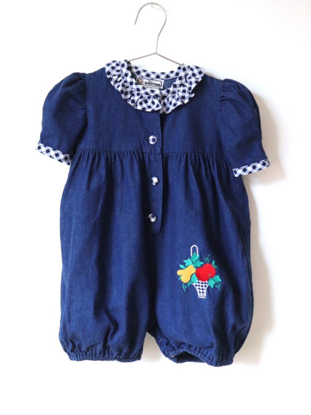 Vintage Denim Fruits Bubble Oversized Romper / 2-3Y